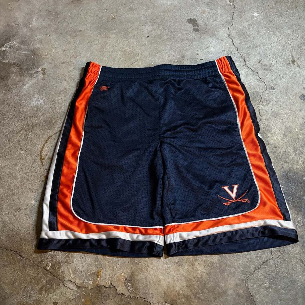 Colosseum Virginia Cavaliers Navy Blue and Orange Basketball Shorts, Size S